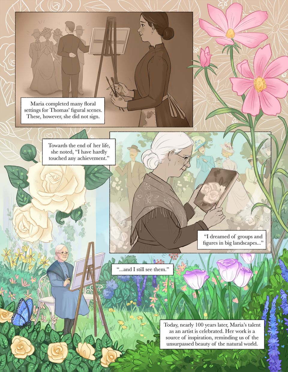 A Garden-Thirsty Soul: A Comic about Maria Oakey Dewing, page three