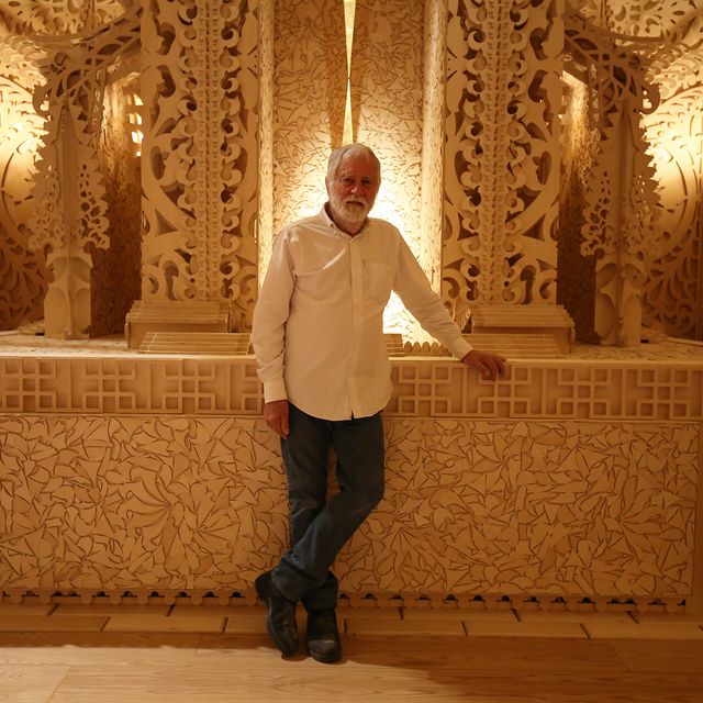 David Best in front of his Temple at the Renwick Gallery.