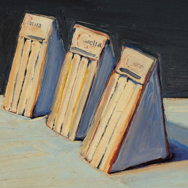 A painting of three sandwiches 
