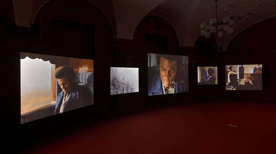 Five screen video installation.