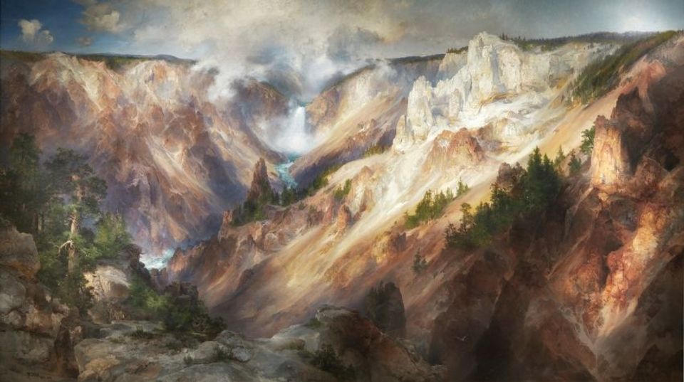 Painting of the grand canyon of the Yellowstone