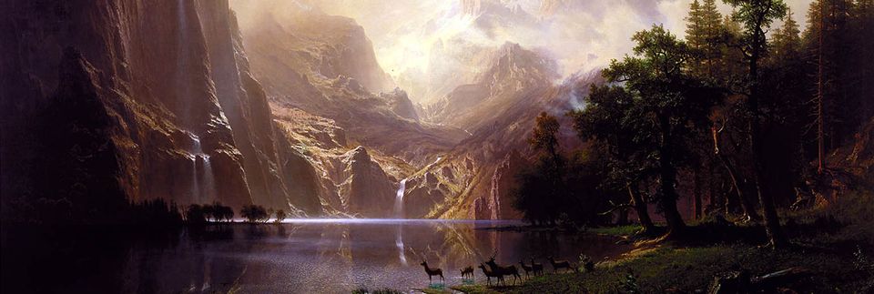 Detail of the painting Among the Sierra Nevada by Albert Bierstadt