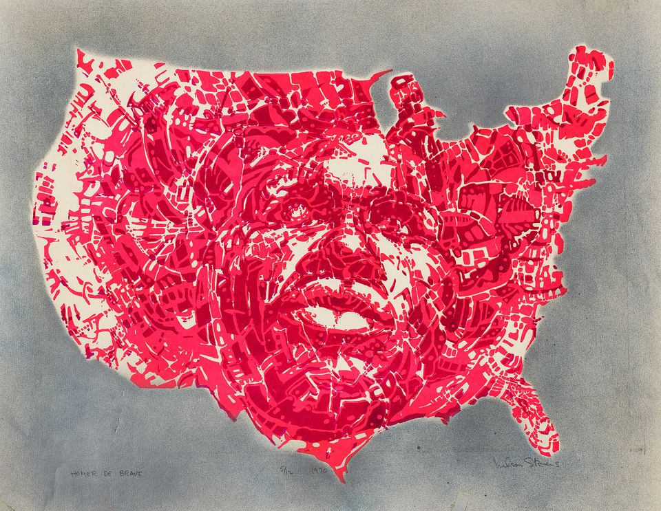 A screen print image on the U.S. map.