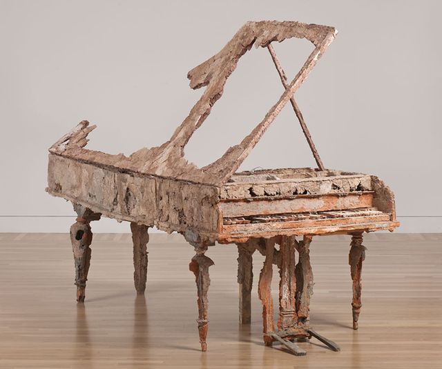 A piano made from unfired clay. 