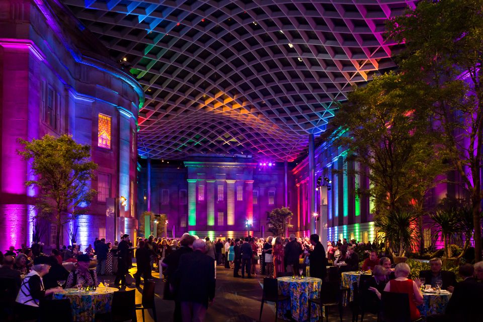This is an image of the Kogod Courtyard inside the Smithsonian American Art Museum.