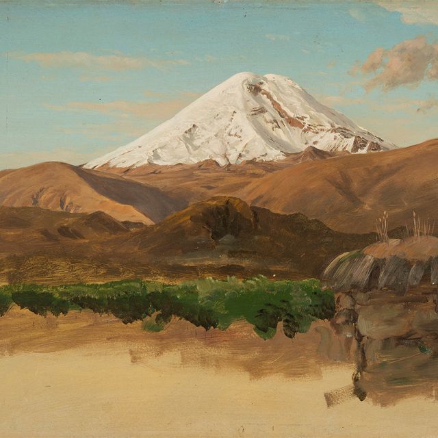 A painting of a mountain
