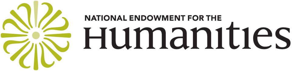 The National Endowment for the Humanities logo in black with a green circular form.