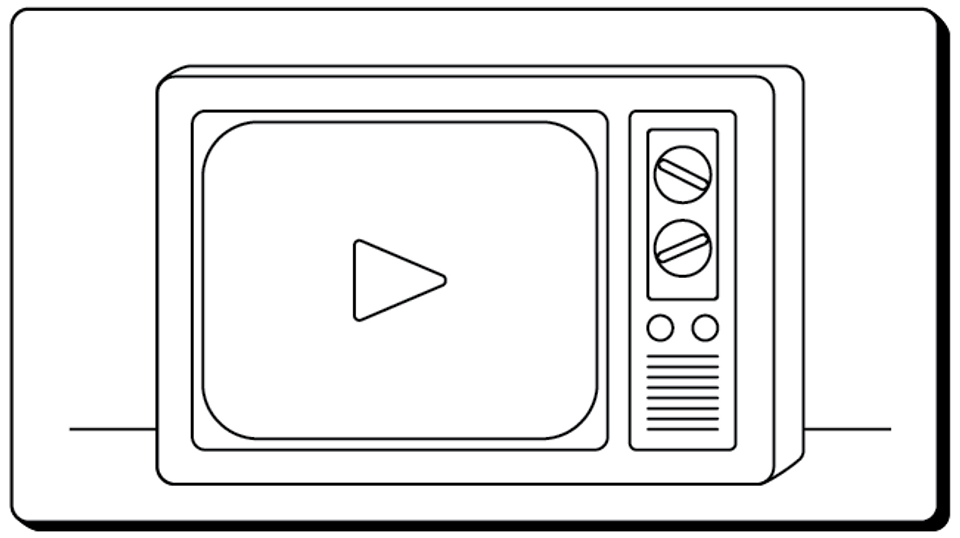 a line drawing of a television