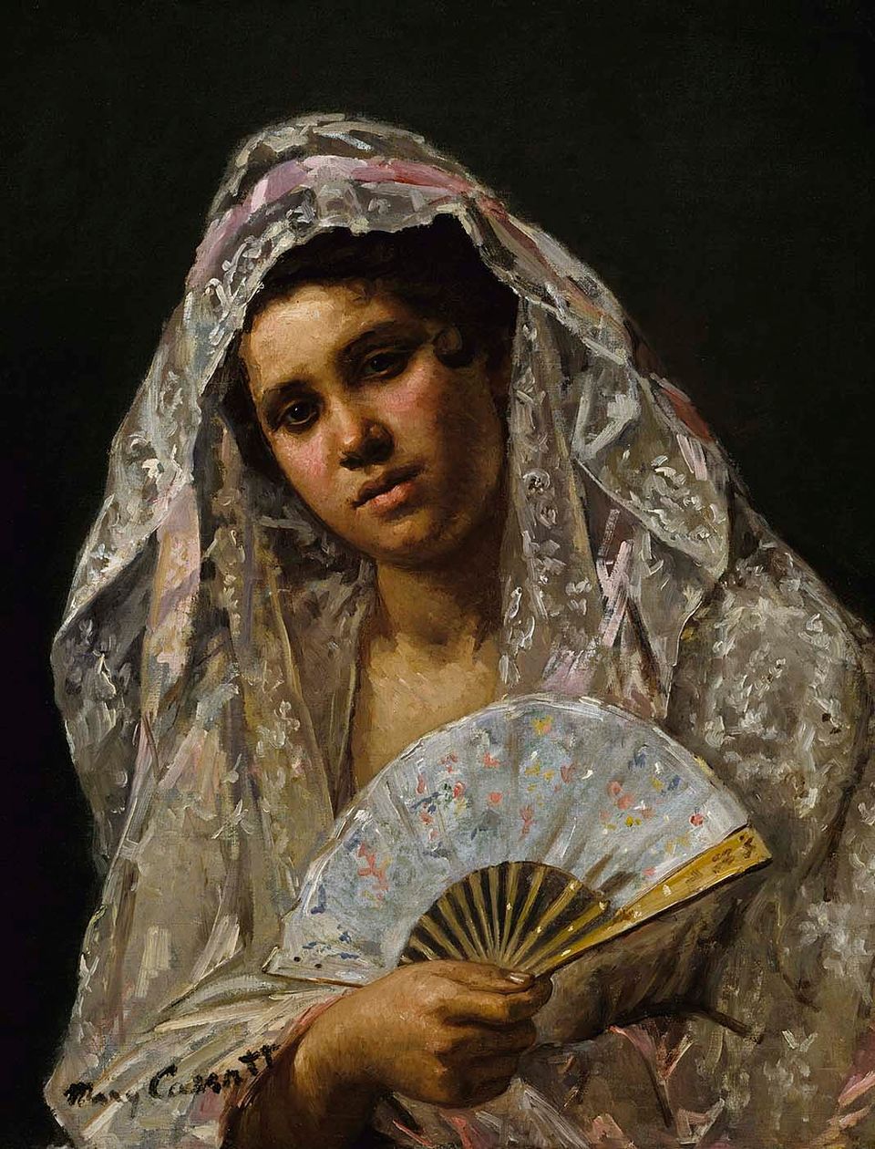 Spanish Dancer Wearing a Lace Mantilla