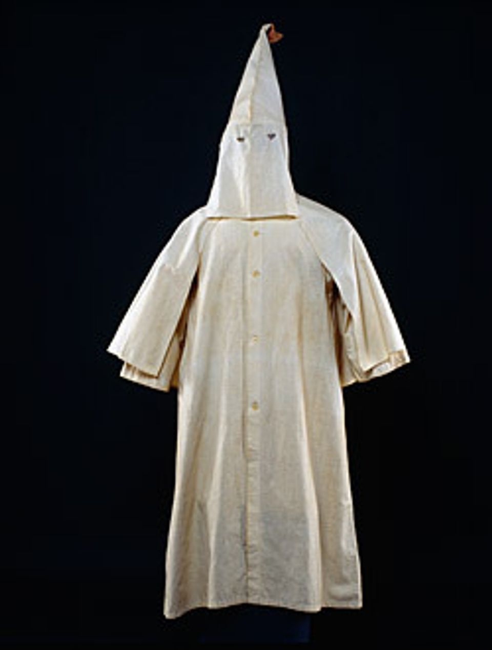 A photograph of a KKK outfit