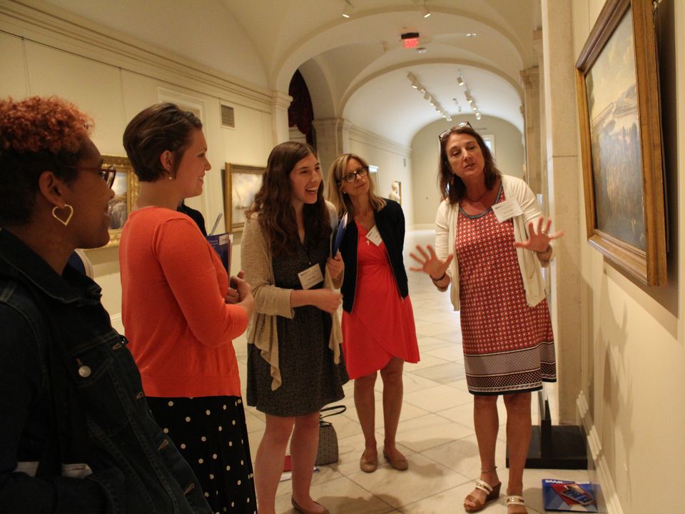 This is an image of a tour with teachers at the Smithsonian American Art Museum.