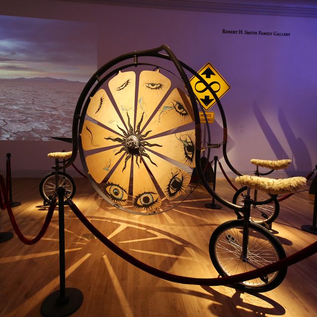 An image of a big wheel on a tricycle at the Renwick Gallery.