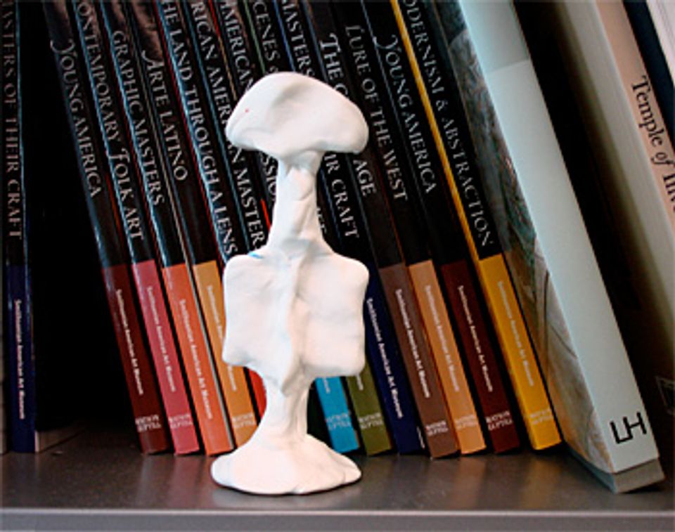 A Ruth Duckworth sculpture adorns my bookcase