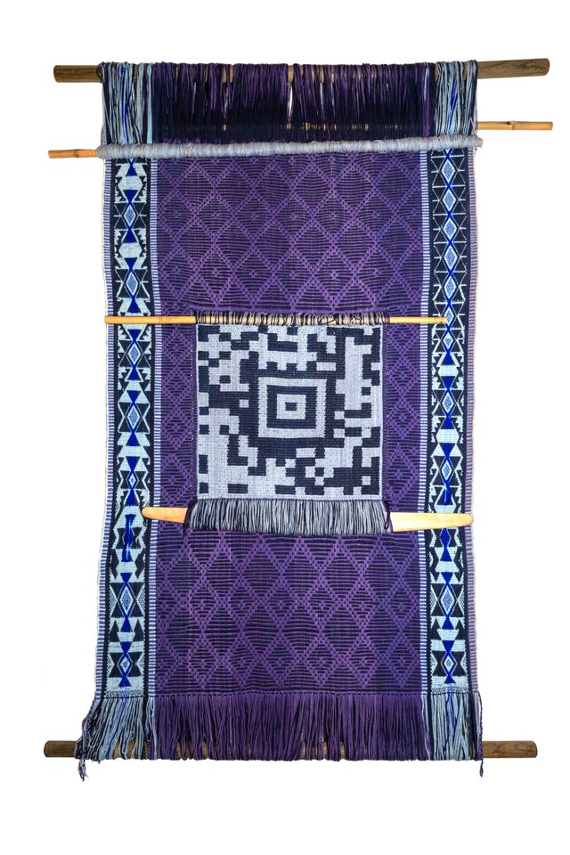 Purple and blue weaving