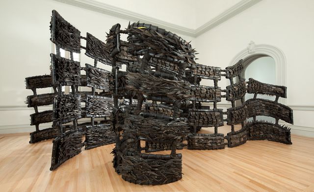 An installation piece made from tires for WONDER at the Renwick Gallery.