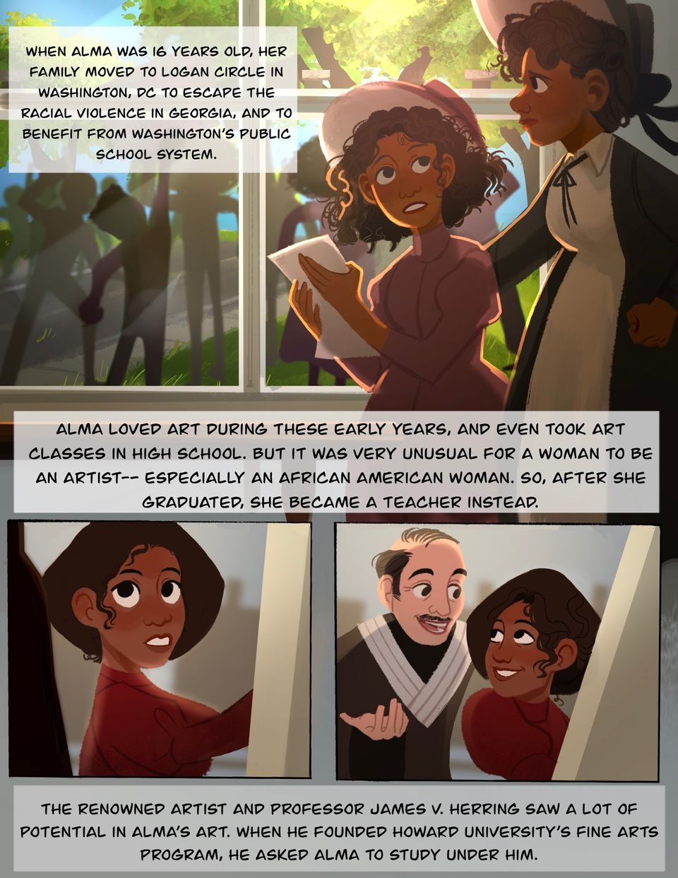 Beneath the Holly Tree: A Comic About Alma Thomas, Page four