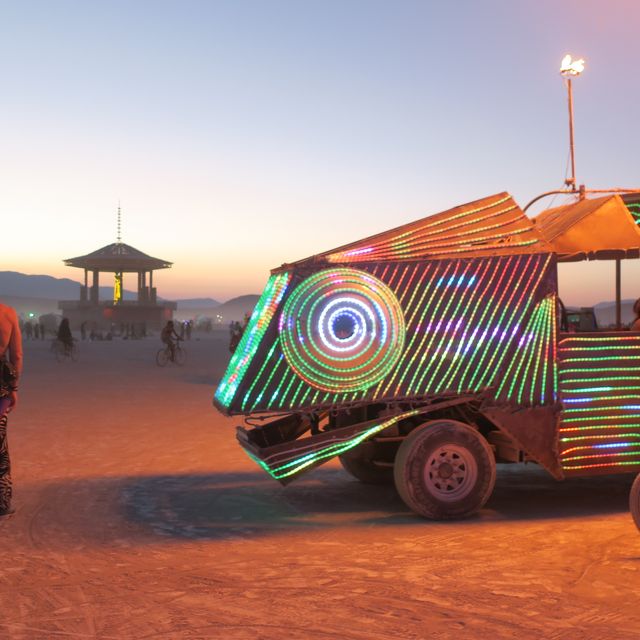 Burning Man, a fish-shaped work of art on the Playa