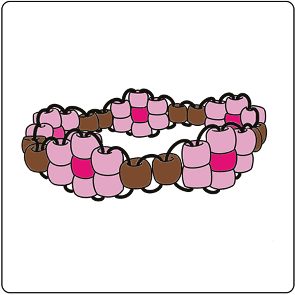 a line drawing of a beaded bracelet