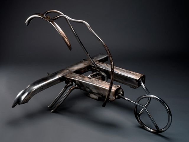 Hunt's steel sculpture.
