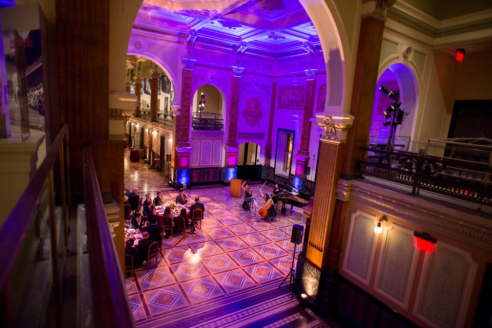 This is a photo of the Great Hall during a special event at the Smithsonian American Art Museum.