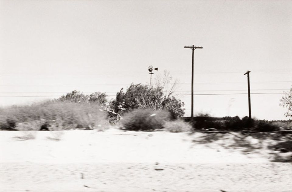A photograph of a California landscape by automobile.