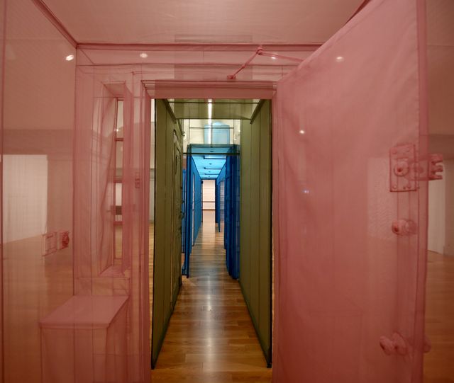 Pink hallway of Hub sculpture