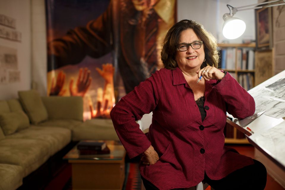 Photograph of Judy Baca in her studio, Los Angeles, CA. Photograph: Courtesy of SPARC