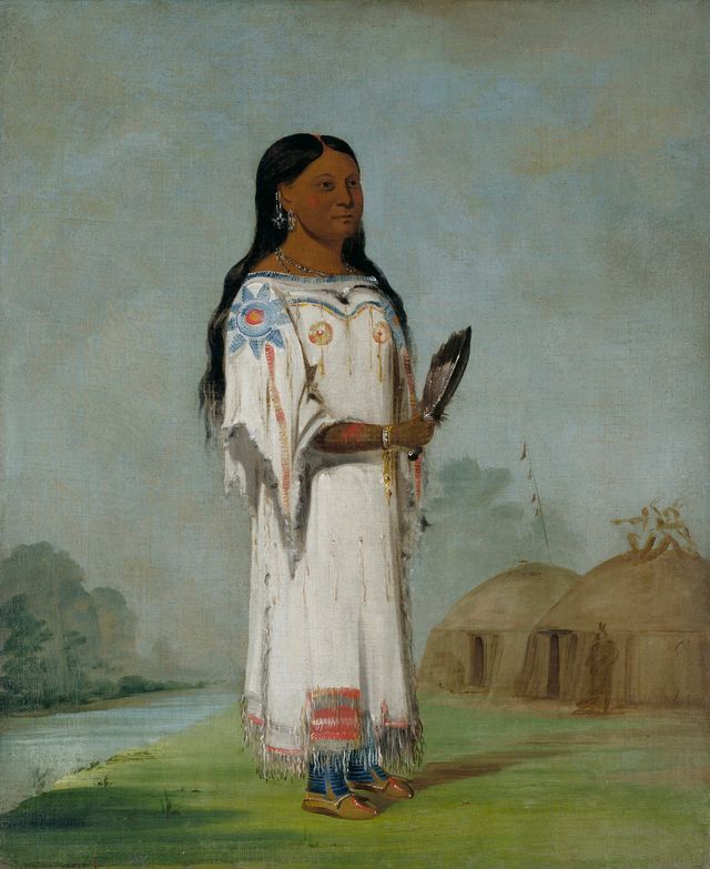 Hee Oh' Ks Te Kin, The Rabbit's Skin Leggings, Nez Pearce By George Catlin  Reproduction from Cutler Miles