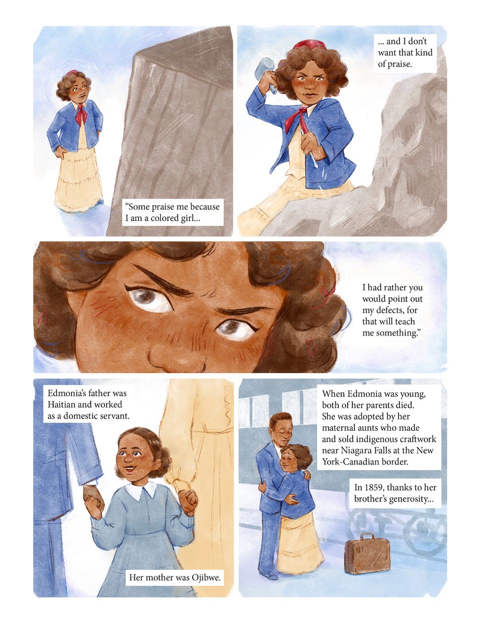 Breaking the Marble Ceiling: A Comic About Edmonia Lewis, page one