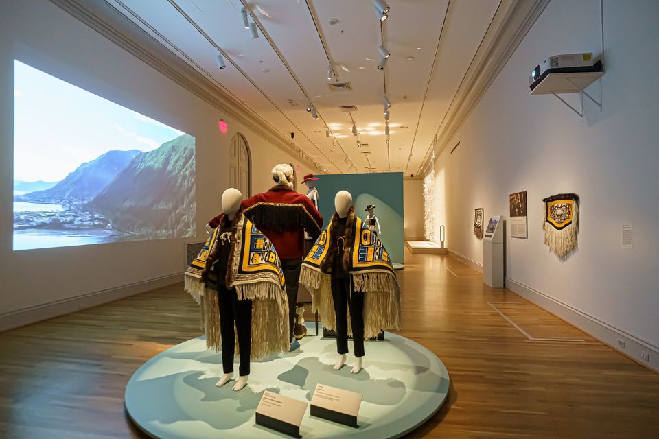 View of SAAM gallery with robes on mannequins.