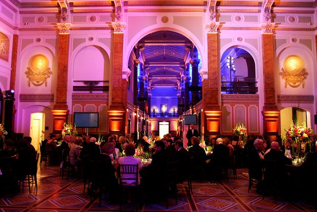 This is a photograph taken inside the great hall during a special event at the Smithsonian American Art Museum.