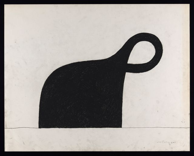 Puryear's Drawing for Untitled made from compressed charcoal on wove paper.