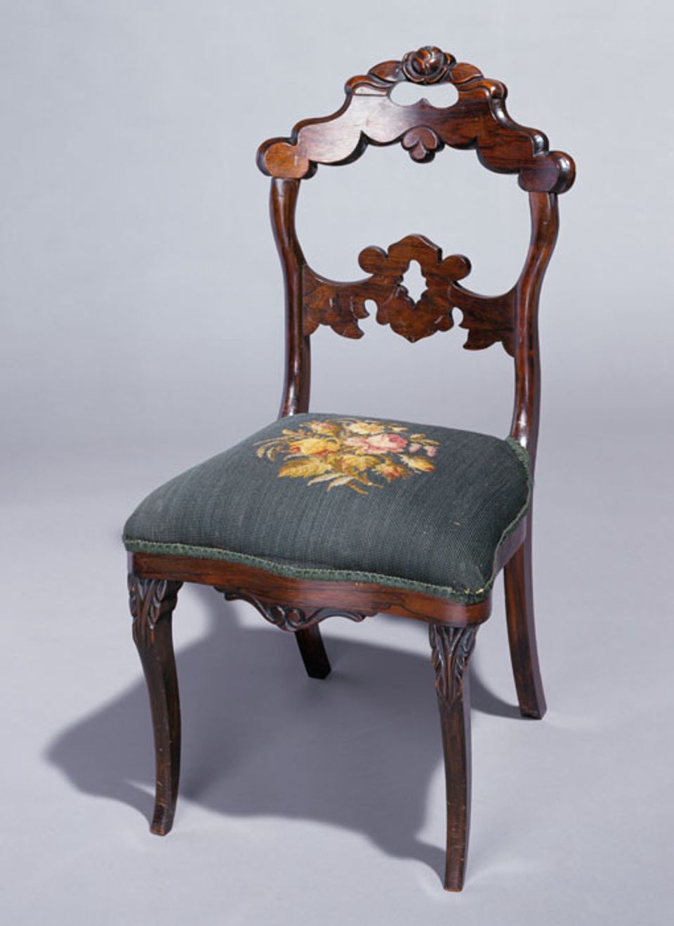 A mahogany French style side chair. 