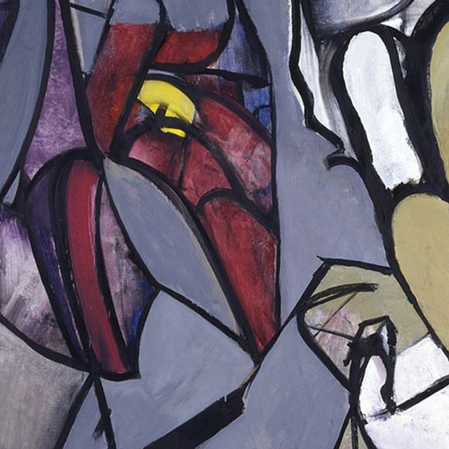 Detail view of abstract painting.