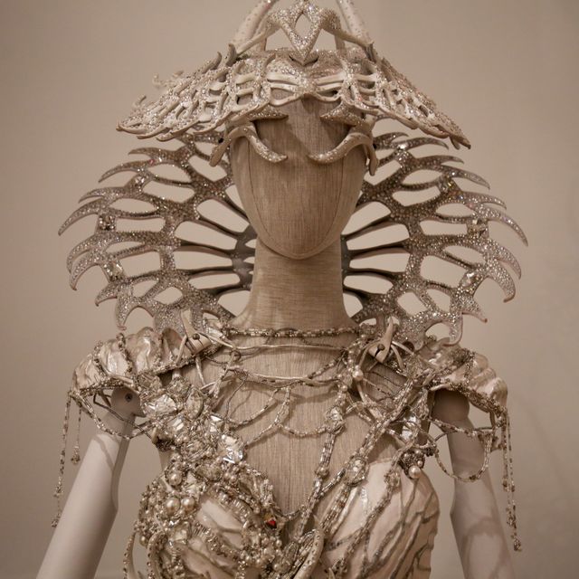 A detail of one of Gelareh Alam's costumes at the Renwick Gallery.