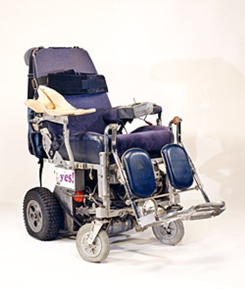 A photograph of Ed Mcowin's wheelchair.