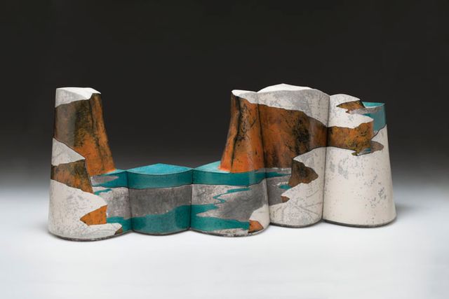 Wayne Higby's Pictorial Lake made from glazed earthenware.