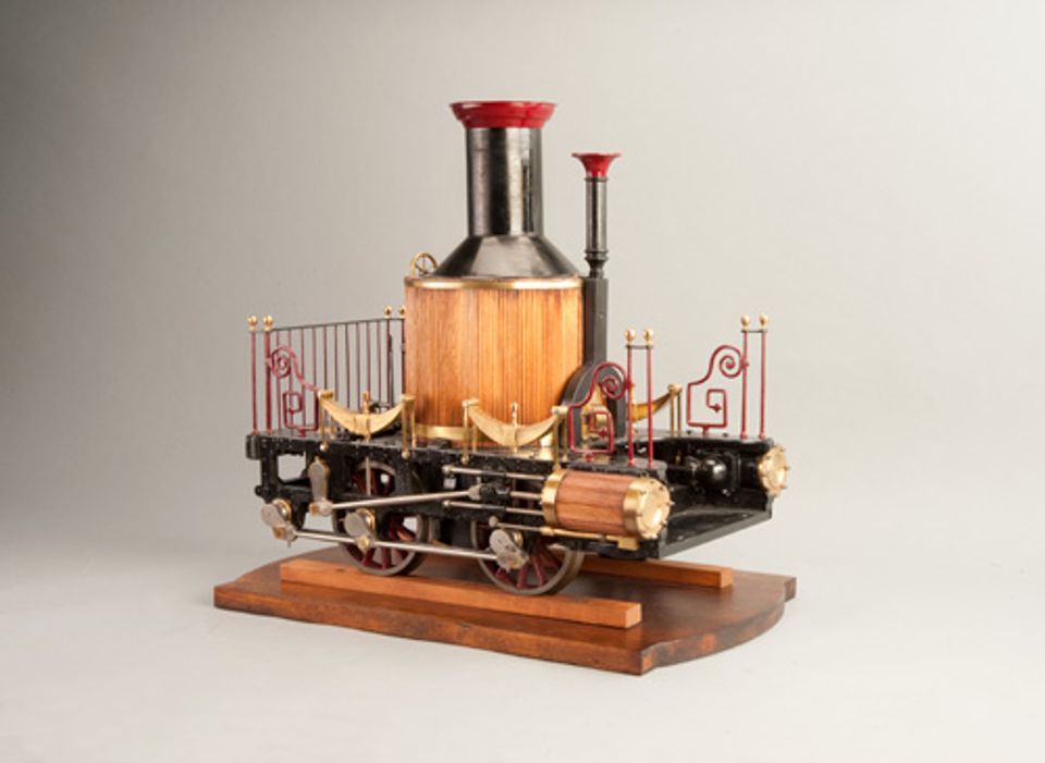 Winans' patent model for a locomotive made of wood and metal.