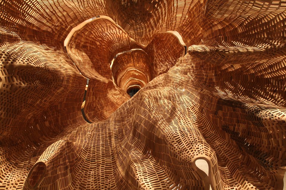 Close up photograph of John Grade's Middle Fork for WONDER at the Renwick Gallery.