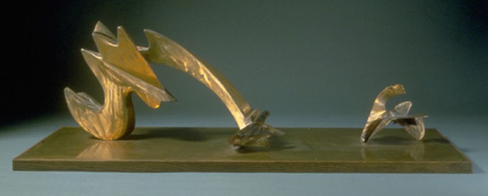 Hunt's copper study model for larger sculpture.