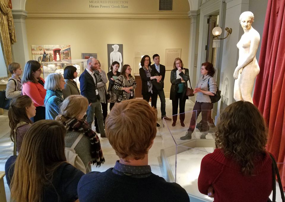 This is a photo of a tour inside the Smithsonian American Art Museum.