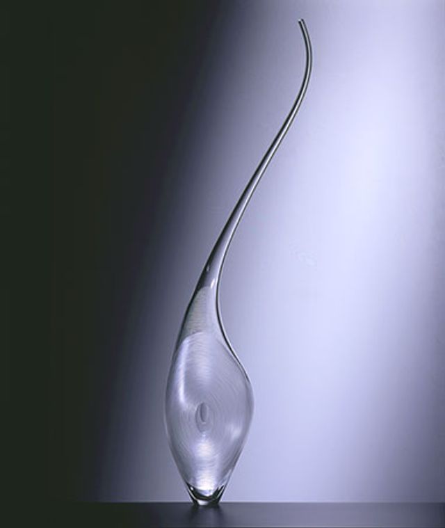 A translucent glass object.