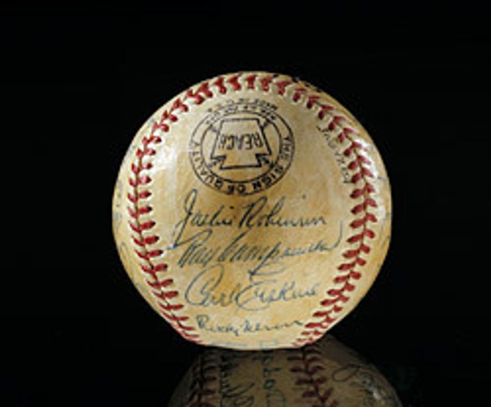 Jackie Robinson’s ball. Smithsonian Institution Collections, National Museum of American History, Behring Center