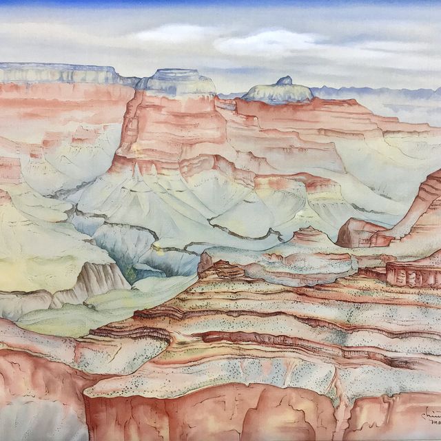 A watercolor image of Grand Canyon.