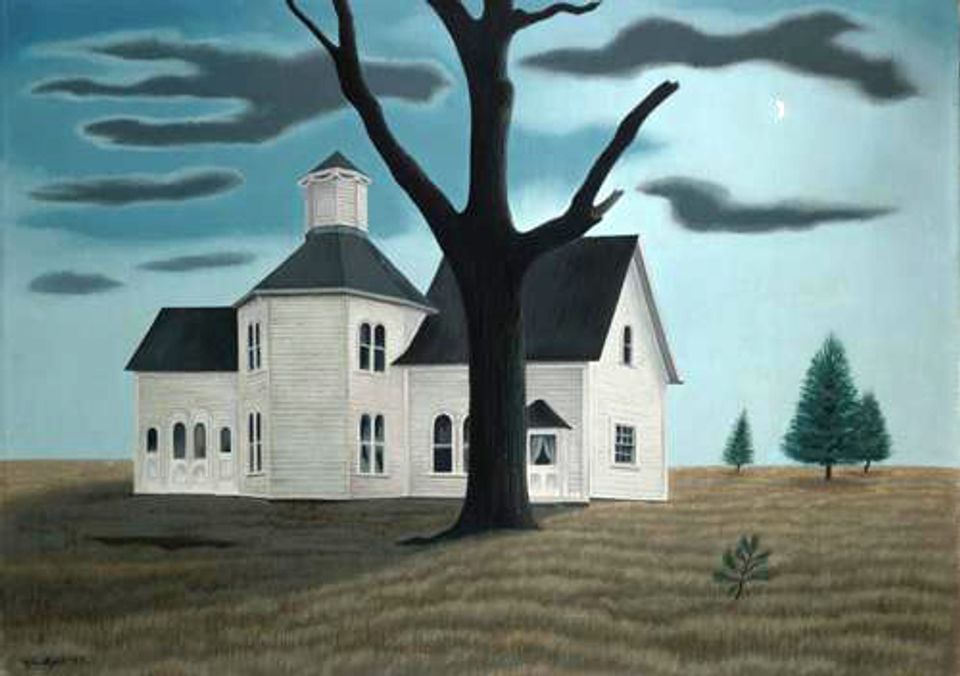 George Ault, "Old House, New Moon"