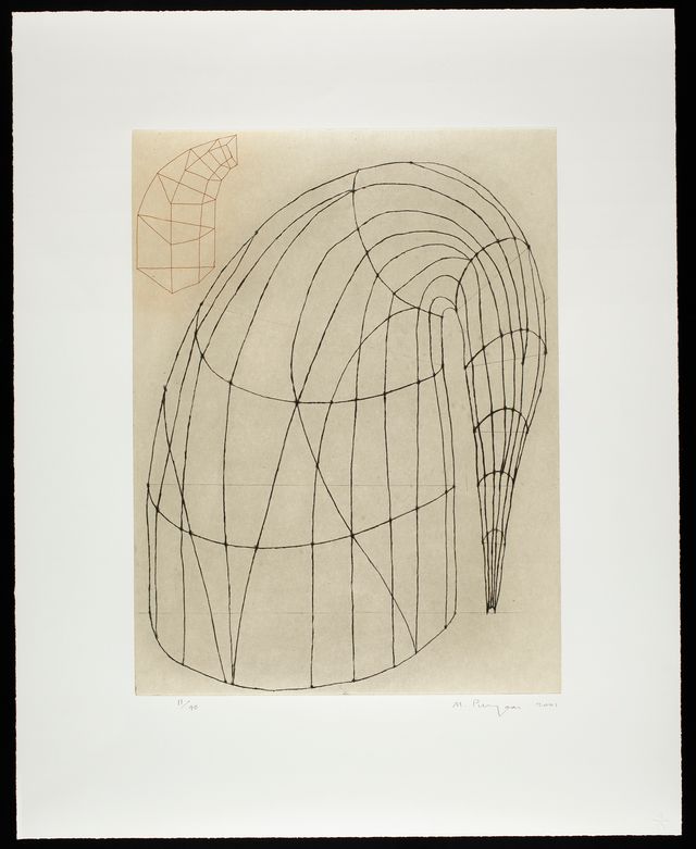Puryear's Untitled , a color hard and soft ground etching on paper.