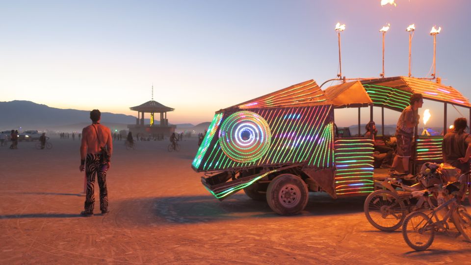 Burning Man, a fish-shaped work of art on the Playa
