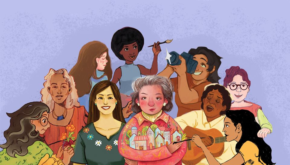 Illustrated image of 10 women artists