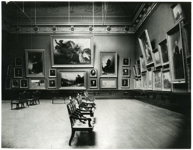 Interior of building when it was Corcoran gallery, late 19th century photo