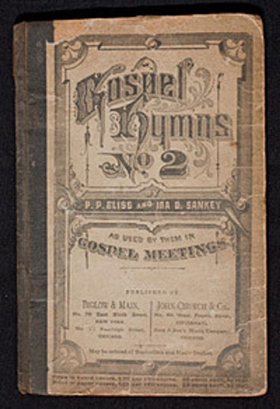 A photograph of a gospel hymnal 